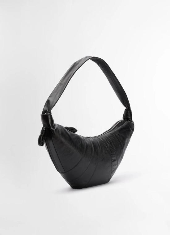 26FW 르메르 라지 크루아상 소프트 그레인드 레더 백 BG0000 LL095 999 BLACK DOM - LEMAIRE