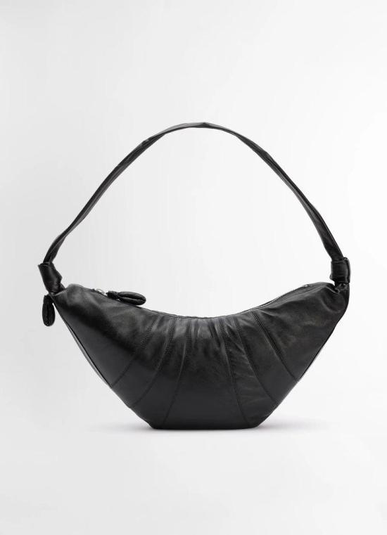 26FW 르메르 라지 크루아상 소프트 그레인드 레더 백 BG0000 LL095 999 BLACK DOM