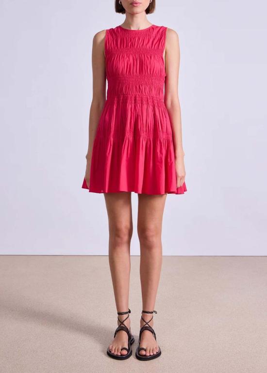  어피스 어파트 숏 원피스 어피스 아파트 파비아나 미니 드레스 베리 - APIECE APART