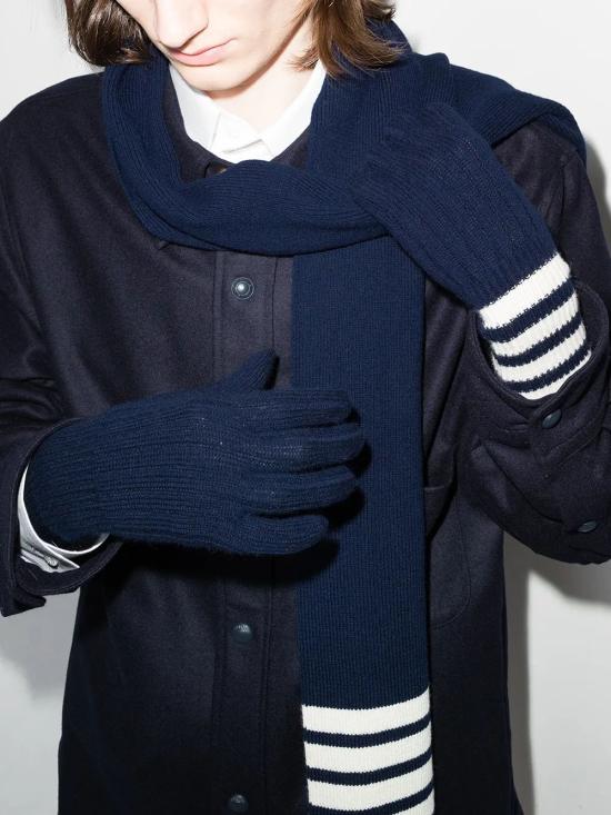25FW 톰브라운 장갑 MKG003A00011 415 NAVY - THOM BROWNE