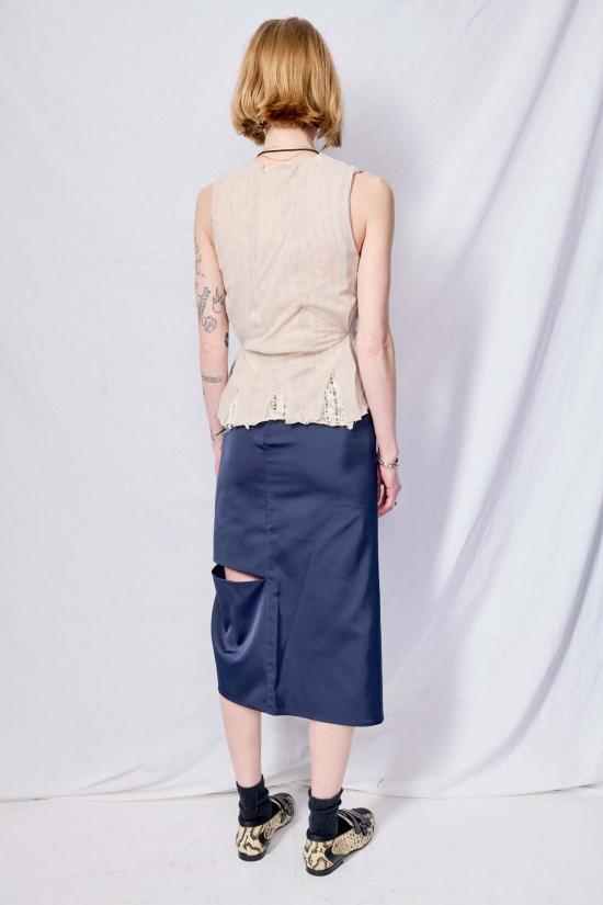  아워레가시 자켓 Our Legacy Taupe 나일론 메시 래기드 조끼 - OUR LEGACY