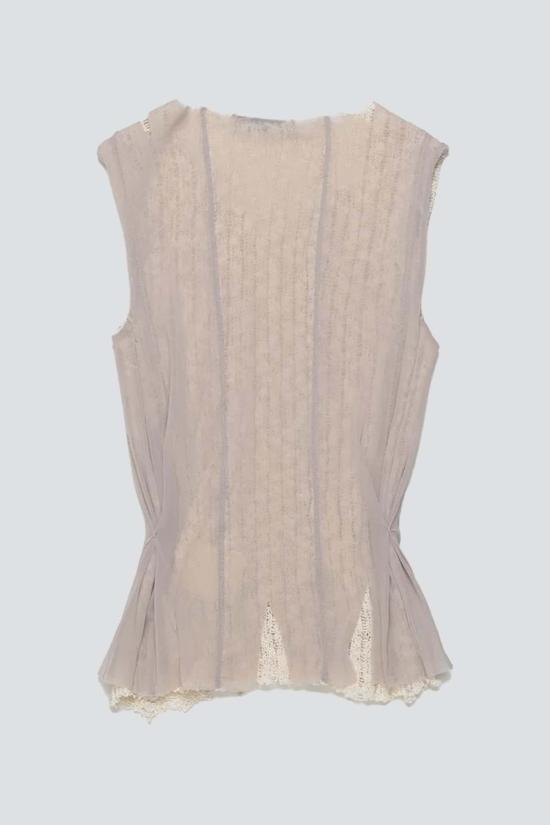  아워레가시 자켓 Our Legacy Taupe 나일론 메시 래기드 조끼 - OUR LEGACY