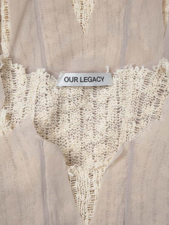 아워레가시 자켓 Our Legacy Taupe 나일론 메시 래기드 조끼 - OUR LEGACY