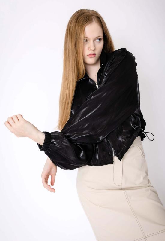  더 엔케이씨 스토어 봄버 자켓 Nkc 쉬머 봄버 재킷 블랙 - The NKC Store