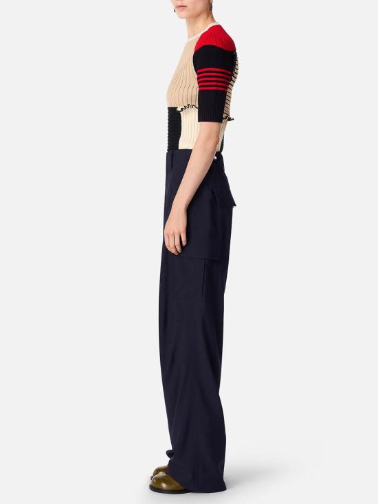 25SS 보테가베네타 스트레이트 팬츠 814214V4XP04246 Blue - BOTTEGA VENETA