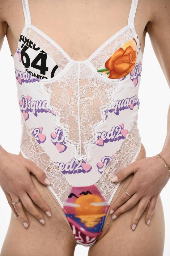  디스퀘어드2 원피스 수영복 D8F0M5630 ISA01 110 White - DSQUARED2