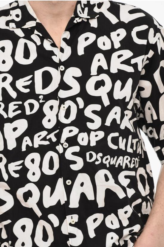  디스퀘어드2 반팔 셔츠 S74DM0811 S78557 001S Black White - DSQUARED2