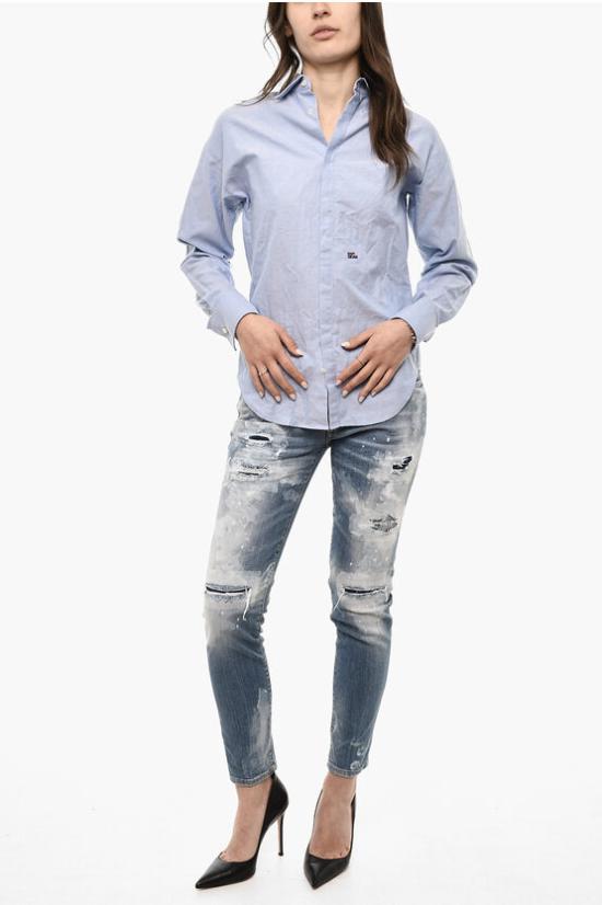  디스퀘어드2 블라우스 S75DL0737 S47420 482 Light blue - DSQUARED2