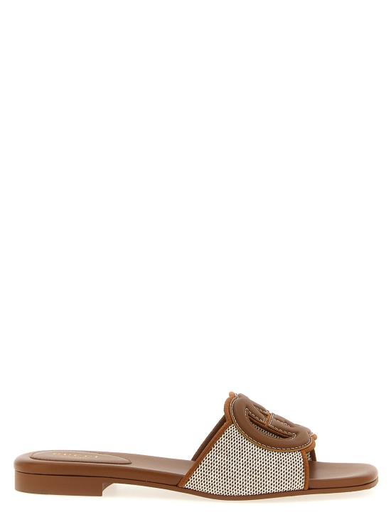  구찌 Interlocking G 인터로킹 G 슬라이드 뮬/슬리퍼 슬라이드 835723FAEA09562 BROWN DOM