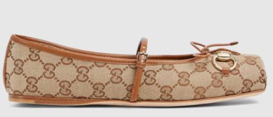 25FW 구찌 홀스빗 발레 플랫 814321FAD6C9745 BEIGE DARK BROWN DOM