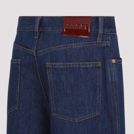 25SS 구찌 백 로고 패치 와이드 데님 팬츠 816971XDC5F4100 BLUE DOM - GUCCI