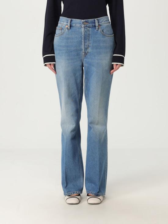 25SS 구찌 플레어 크롭 데님 팬츠 817989XDC8T4011 BLUE DOM