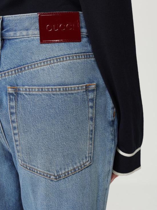 25SS 구찌 플레어 크롭 데님 팬츠 817989XDC8T4011 BLUE DOM - GUCCI