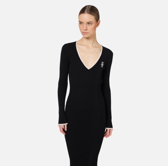  엘리자베타프랜치 미디 원피스 AM09M46E2 685 Nero burro - ELISABETTA FRANCHI