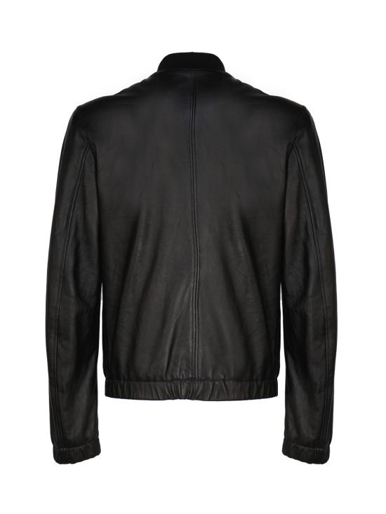 25FW 돌체앤가바나 로고 태그 램스킨 레더 자켓 레더 자켓 로고 태그 램스킨 레더  레더  G9ZY5L HULR0N0000 Black - DOLCE & GABBANA