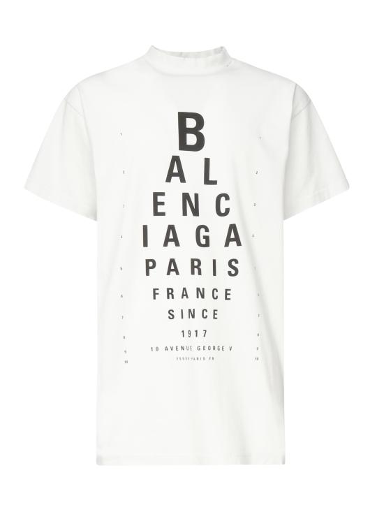 25SS 발렌시아가 옵틱컬 오버사이즈 티셔츠 811688 TRVU69081 White