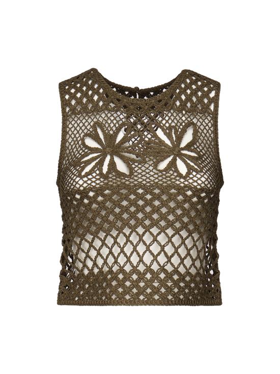 25SS 핑코 민소매 티셔츠 104733 A2FFX26 Army green