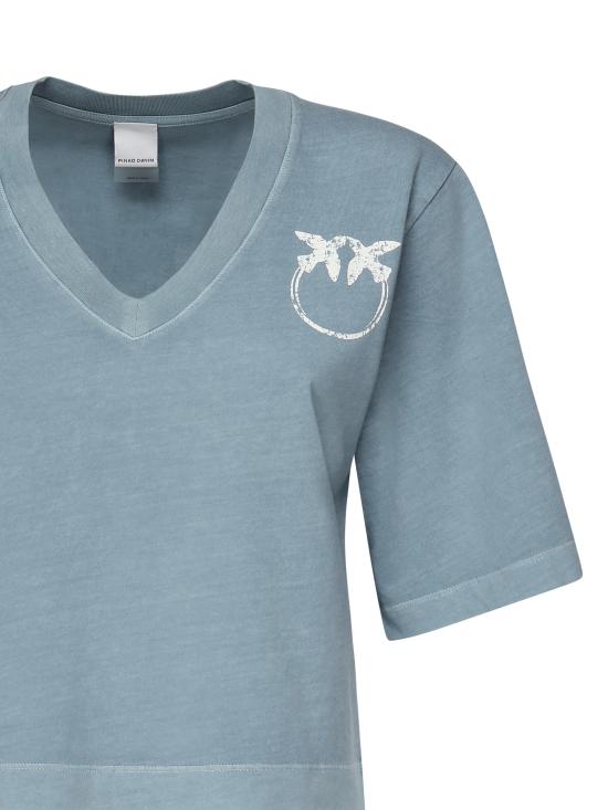 25SS 핑코 반팔 티셔츠 104606 A2D0E63 Blue - PINKO