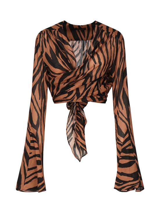 25SS 안다마네 긴팔 티셔츠 TM170949B TNC130856 ZEBRA BROWN
