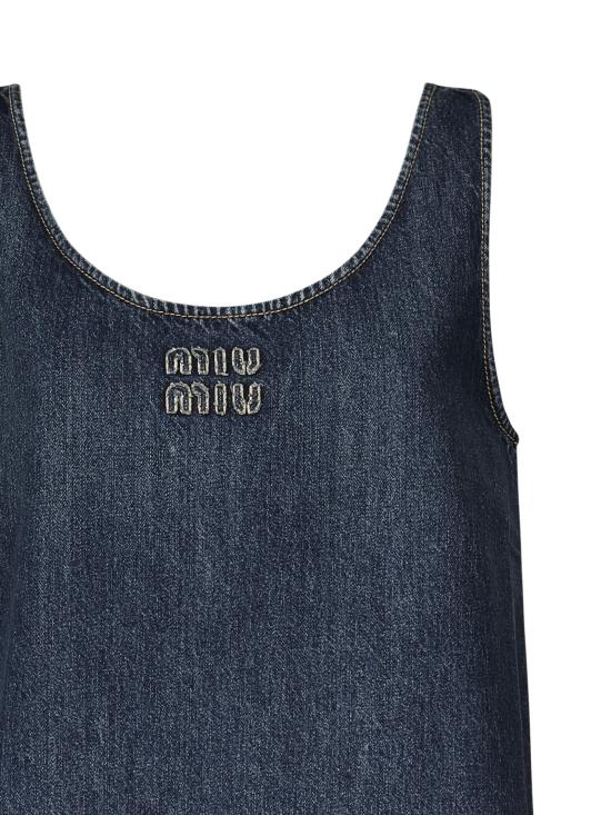 25SS 미우미우 미디 원피스 GWA219 1568F0008 Blue - MIU MIU