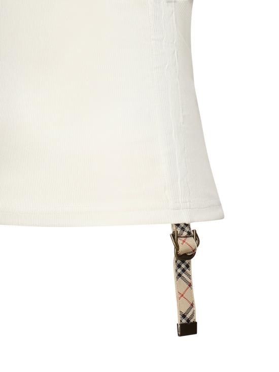 25SS 버버리 립드 저지 탱크탑  8109197 B8764 White - BURBERRY
