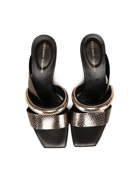 25SS 줄리아노 갈리아노 뮬/슬리퍼 GAYA OLD ACCIAIO Black - GIULIANO GALIANO