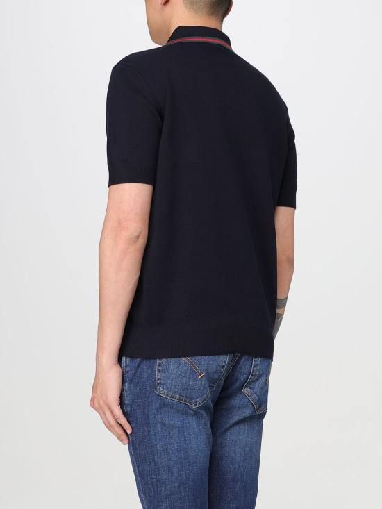 25SS 구찌 실크 코튼 폴로 셔츠 814994XKEKK4345 NAVY DOM - GUCCI