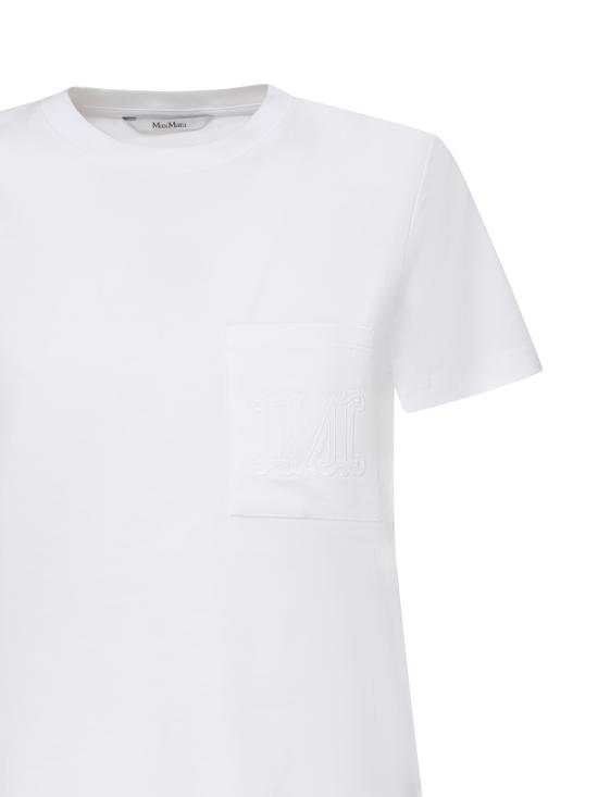 25SS 막스마라 파파이아 로고 포켓 반소메 티셔츠 2511941032600 001 White - MAX MARA