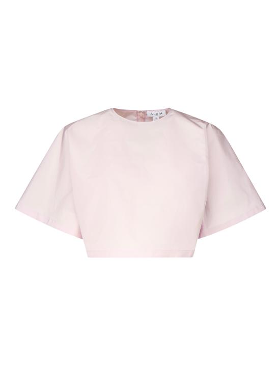 25FW 알라이아 반팔 티셔츠 AA9H1193W039A 416 Rose pale - ALAIA