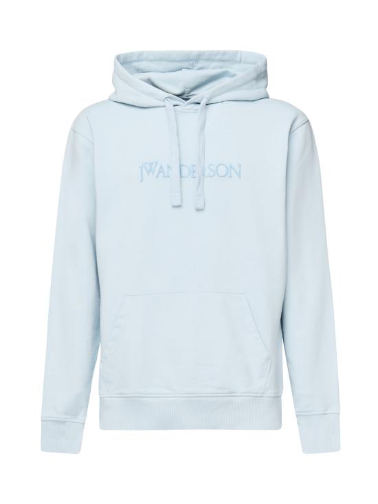 25SS JW앤더슨 로고 패치 포켓 후드 티셔츠 JW0214 PG1632806 Blue - JW ANDERSON