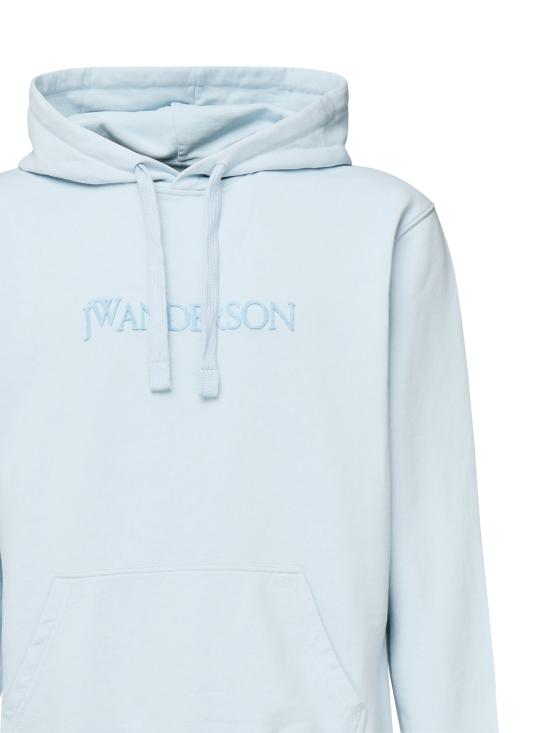 25SS JW앤더슨 로고 패치 포켓 후드 티셔츠 JW0214 PG1632806 Blue - JW ANDERSON