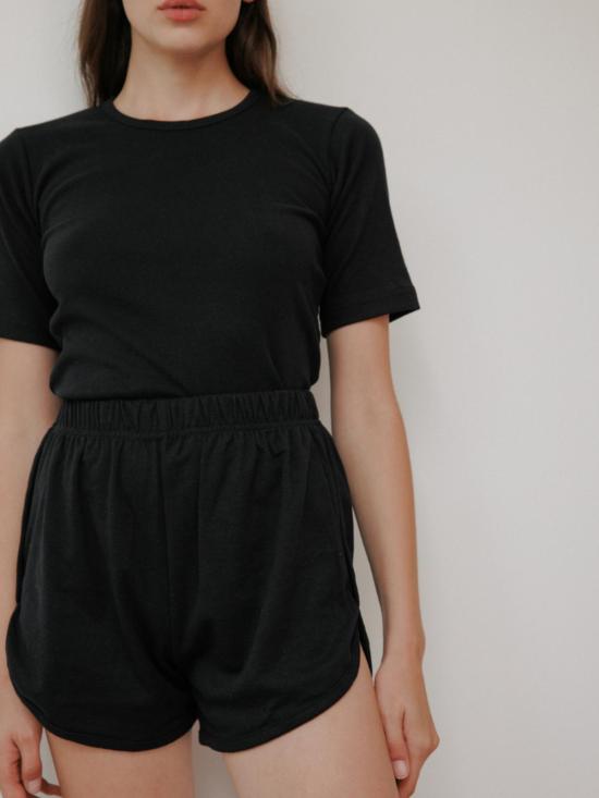  울 하이드 반팔 티셔츠 리브 티셔츠 - WOL HIDE