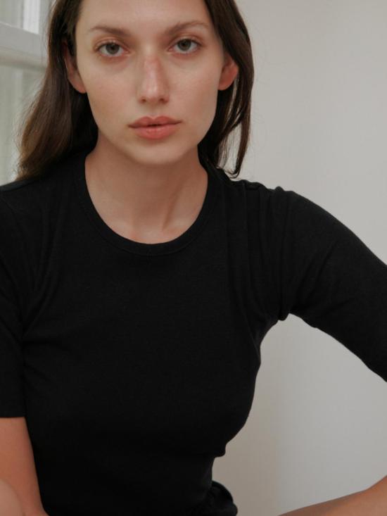  울 하이드 반팔 티셔츠 리브 티셔츠 - WOL HIDE