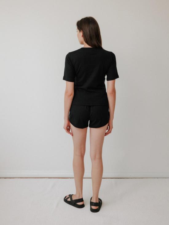  울 하이드 반팔 티셔츠 리브 티셔츠 - WOL HIDE