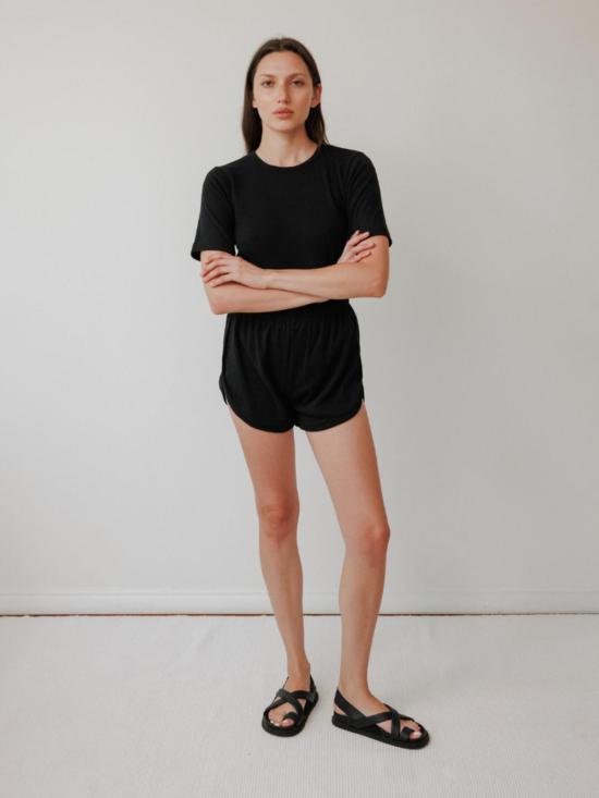  울 하이드 반팔 티셔츠 리브 티셔츠 - WOL HIDE