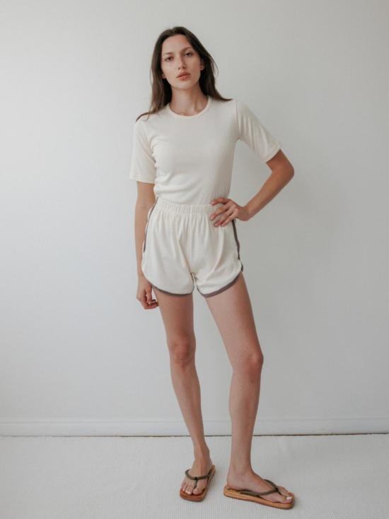  울 하이드 반팔 티셔츠 리브 티셔츠 - WOL HIDE