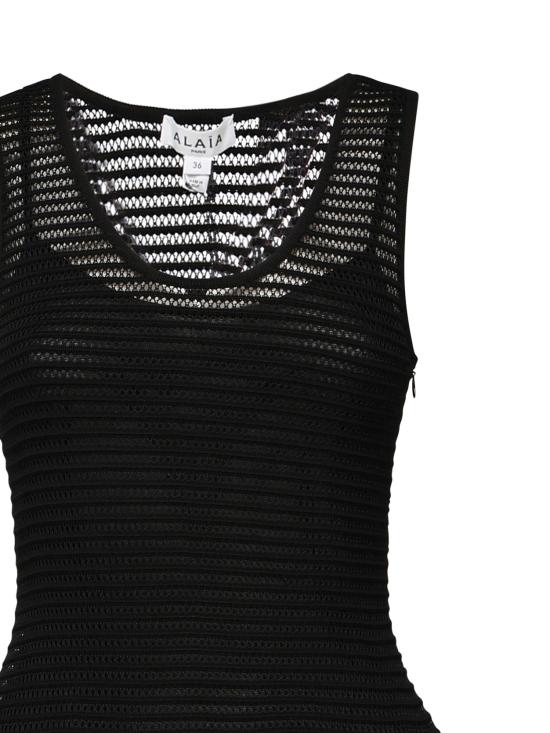 25SS 알라이아 미디 원피스 AA9R2534K008A 995 Black - ALAIA