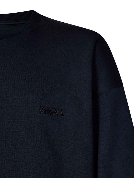 25FW 에르메네질도제냐 긴팔 티셔츠 N6MGI1830412 Blue - ERMENEGILDO ZEGNA