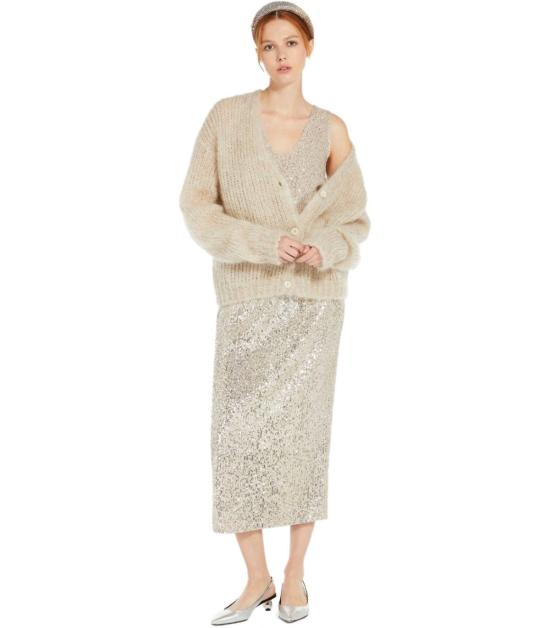 25SS 위켄드막스마라 롱 스커트 2515771011600 001 S Silver - WEEKEND MAX MARA