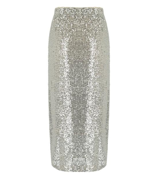 25SS 위켄드막스마라 롱 스커트 2515771011600 001 S Silver - WEEKEND MAX MARA