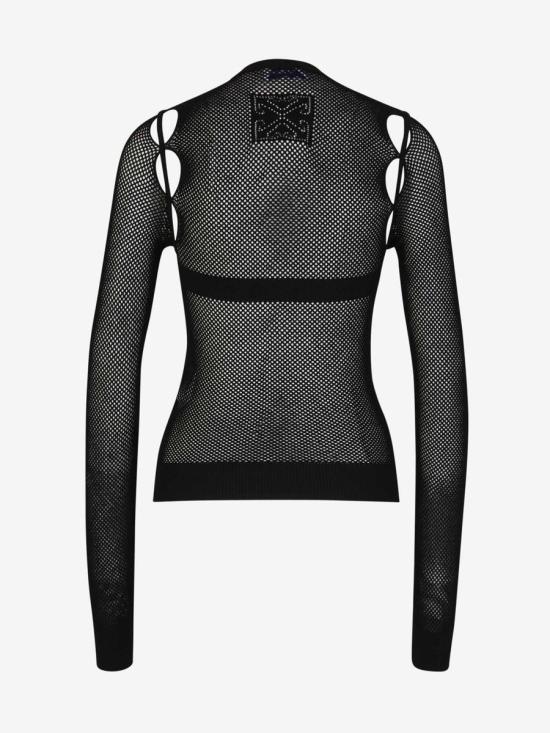  오프화이트 긴팔 티셔츠 OWHT020S24KNI001 1010 BLACK BLACK Black - OFF WHITE