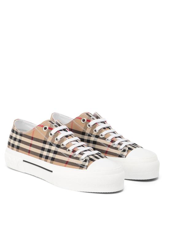 26SS 버버리 빈티지 체크 코튼 스니커즈 8049745 Beige - BURBERRY
