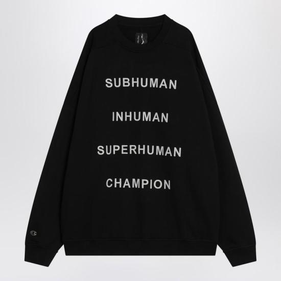 25SS 릭오웬스 x 챔피온 긴팔 티셔츠 CM01E1669CHFE Q RICKO 09 Black