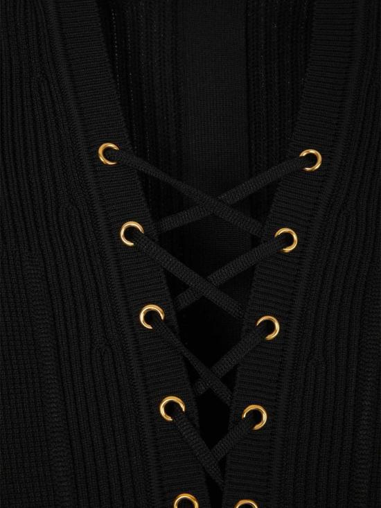  발망 미디 원피스 CF1R6031KF24 0PA Black - BALMAIN