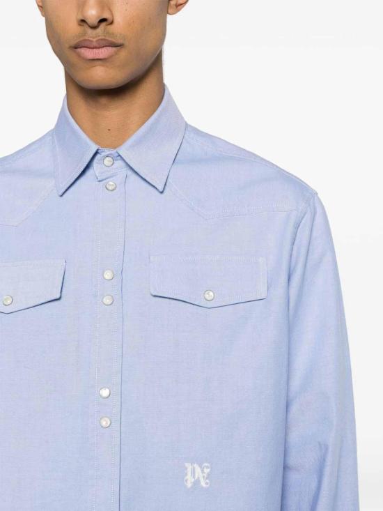 24FW 팜앤젤스 긴팔 셔츠 PMGE028R24FAB0014003 Blue - PALM ANGELS