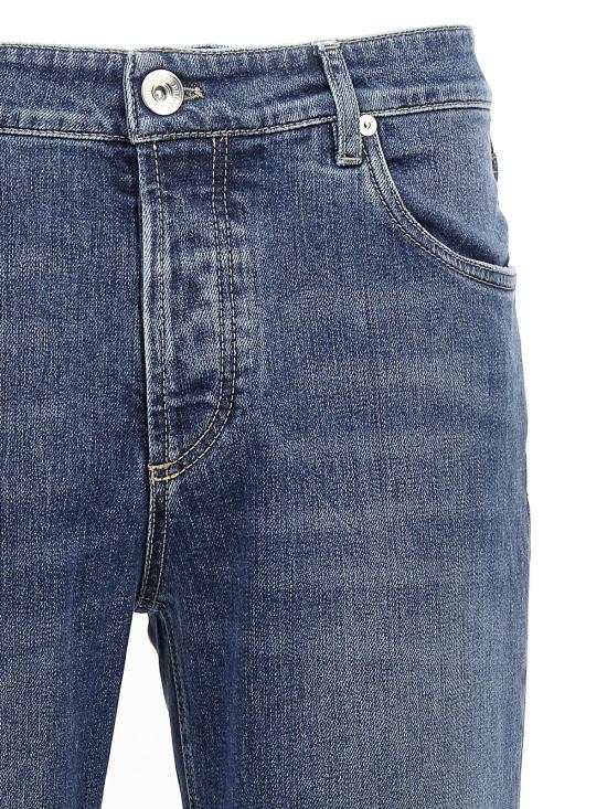 26SS 브루넬로 쿠치넬리 스트레이트 팬츠 M283PD3210C1471 Blue - BRUNELLO CUCINELLI