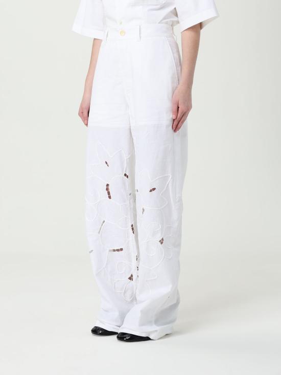 25SS 마린세르 스트레이트 팬츠 UPA056AUWOV0007 WH10 White - MARINE SERRE