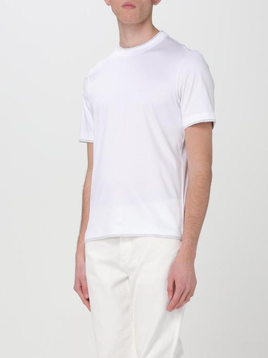 25FW 브루넬로 쿠치넬리 자수 로고 티셔츠 M0B137427 CW787 White - BRUNELLO CUCINELLI