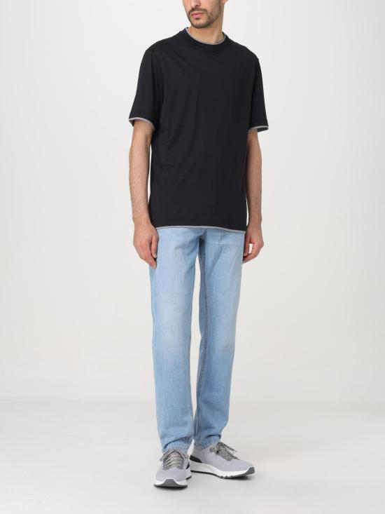 26SS 브루넬로 쿠치넬리 페이크 레이어링 티셔츠 MD8217427 CCB75 Black - BRUNELLO CUCINELLI