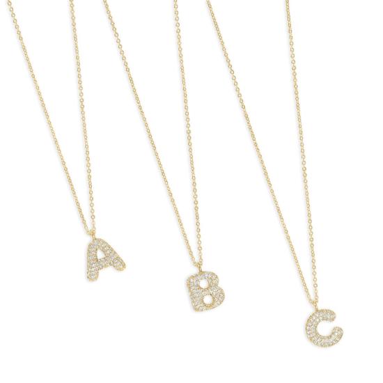  일렉트릭 픽스 목걸이/팬던트 일렉트릭 픽 버블 레터 네크리스 14kt 골드 도금